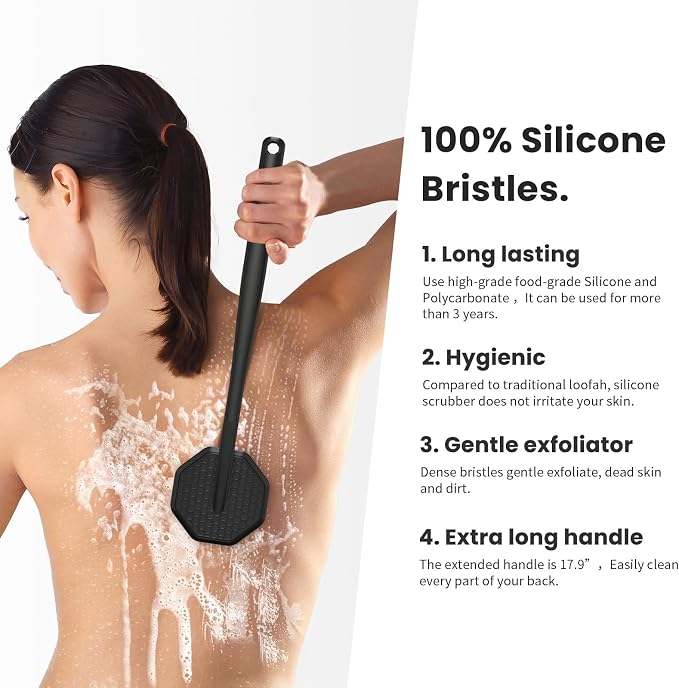iTokGoK® Premium Silver-Infused Silicone Back Scrubber - Image 2