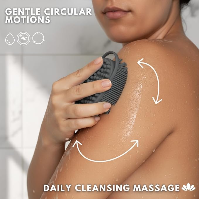Silver Infused Silicone Body Scrubber Shower - Image 2