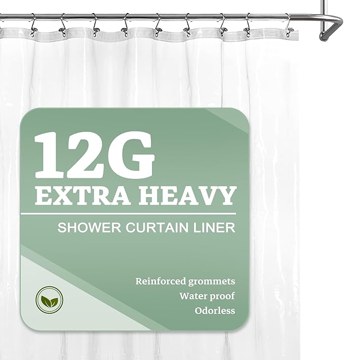 Barossa Design Extra Heavy Duty Shower Curtain Liner Thick by BarossaDesign