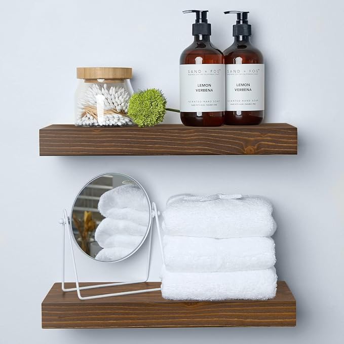 Homeforia Classic Walnut 16 inch Floating Shelf, High End Solid Real Wood Small by Homeforia