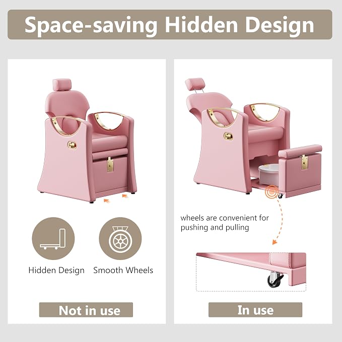 Pedicure Station for Nail Tech, Reclining Pedicure Chair - Image 7