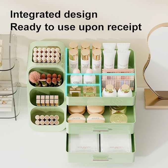 Makeup Organizer with Drawers for Vanity, Spacious Cosmetic Display Case - Image 4
