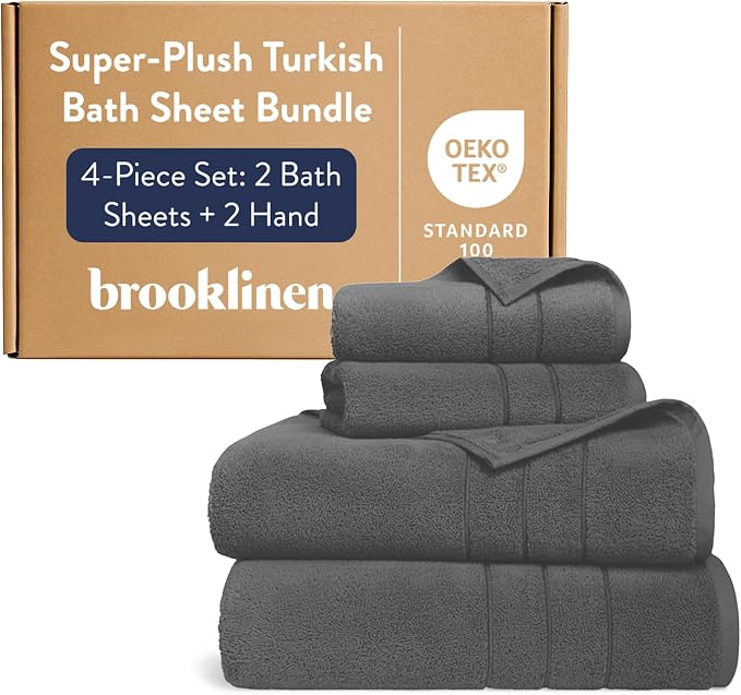 Brooklinen Super-Plush Bath Sheet and Hand Towel Set by Brooklinen