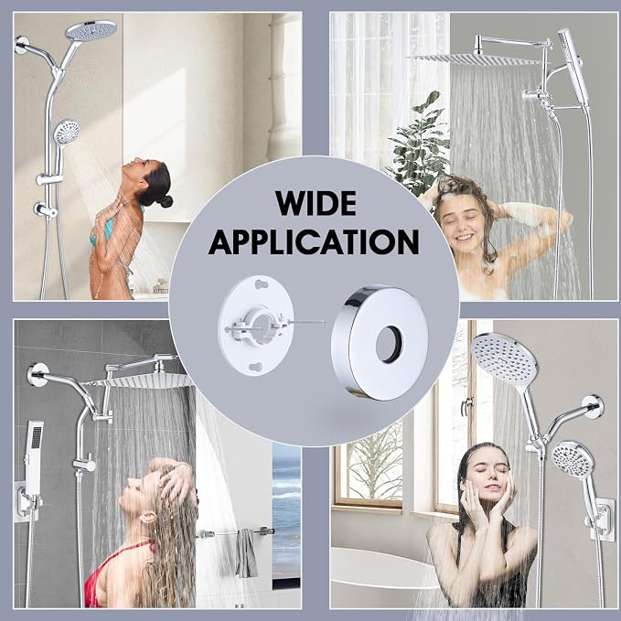 8 Inch Shower Arm with Flange and Stabilizer Bracket, Wall Mounted Shower Pipe - Image 6