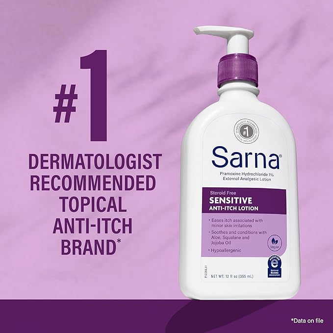 Sarna Sensitive Anti-Itch Lotion, Steroid-Free, Fragrance-Free, Hypoallergenic - Image 3