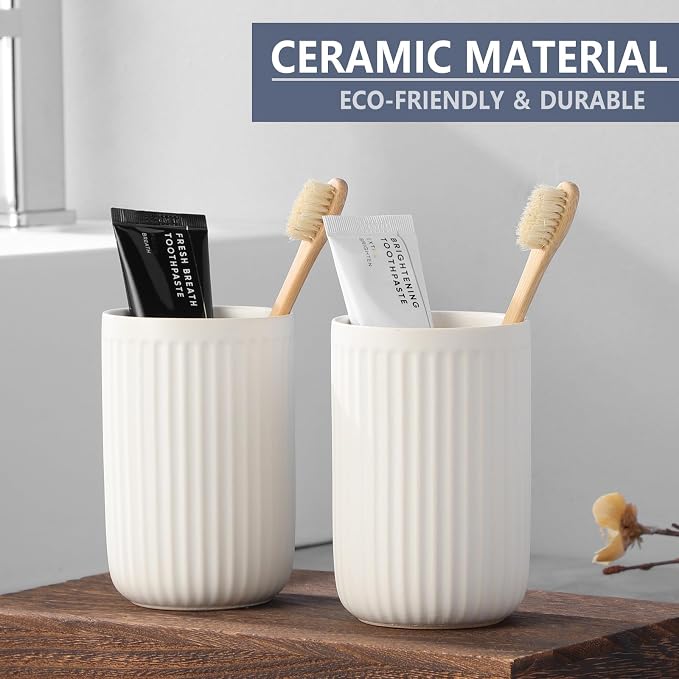 White Toothbrush Holders for Bathrooms - Image 3