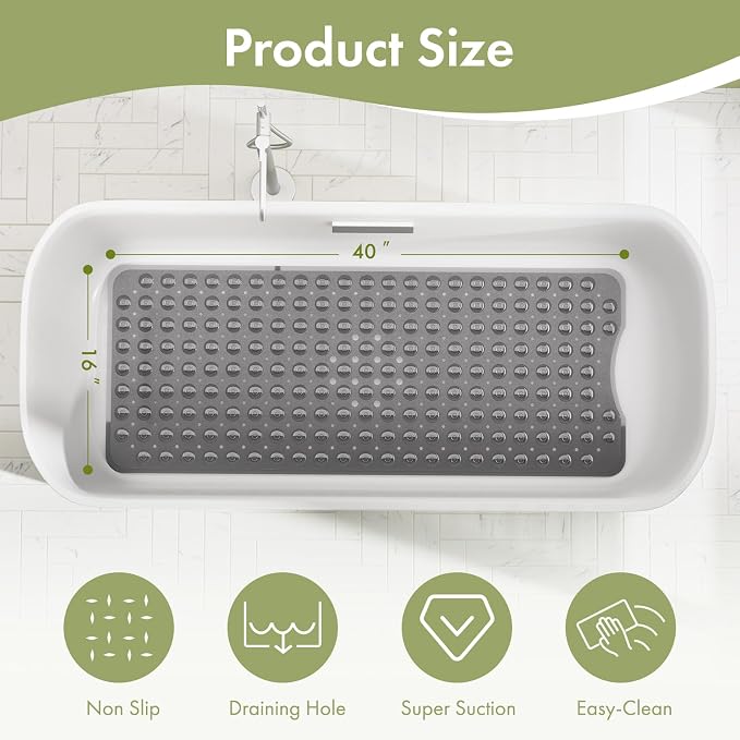 AmazerBath Shower Mat Non Slip 40 x 16 Inches, Shower Stall Mats - Image 4