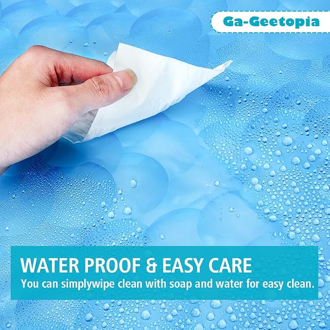Ga-Geetopia Extra Long EVA 3D Blue Pearl Water Cube Plastic Shower Curtain Liner - Image 6