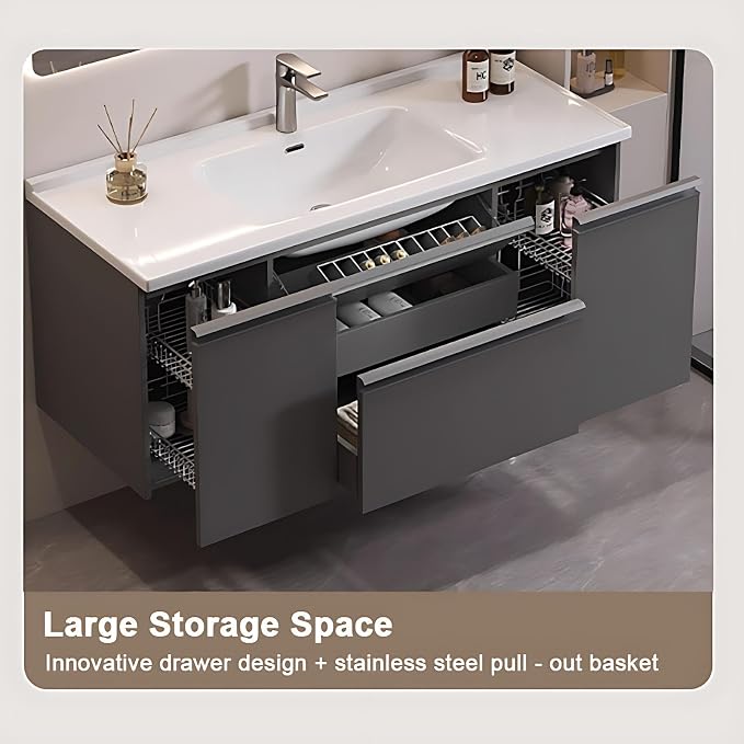 56IN Modern Bathroom Vanity - Image 3