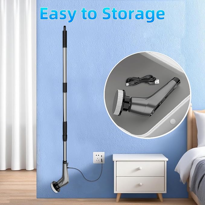 Gray Electric Spin Scrubber, Cordless Spin Scrubber - Image 7