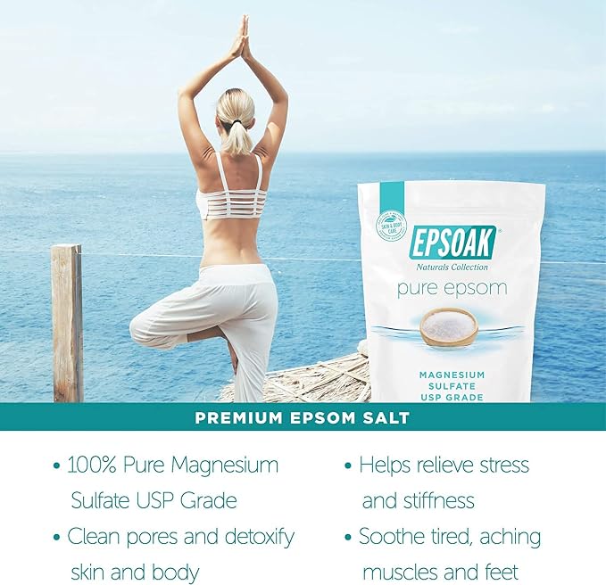 Epsoak Epsom Salt 10 lb. Magnesium Sulfate USP. Resealable Epsom Salt Bulk Bags - Image 4
