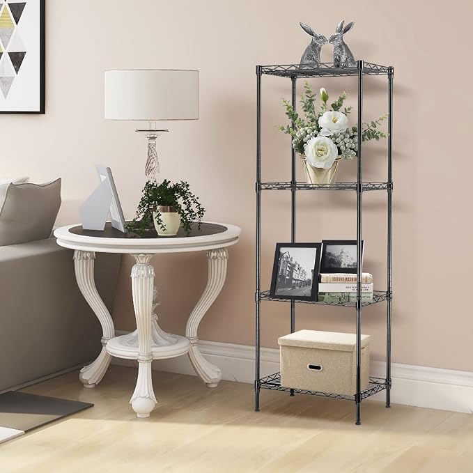 BNSPLY 4 Tier Wire Shelving Unit, Height Adjustable Wire Shelves, Metal Storage - Image 4