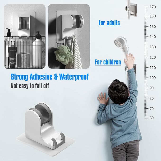 JONKEAN Shower Head Holder Without Drilling, 3m Handheld Shower Head Holder - Image 3