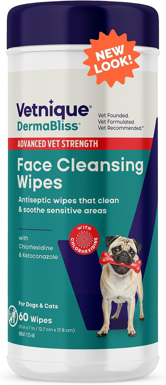 Vetnique Dermabliss Dog Face Wipes by VetniqueLabs