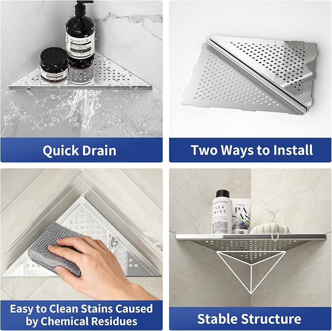 Corner Shower Shelf, Grout in Shelf Racks - Image 2
