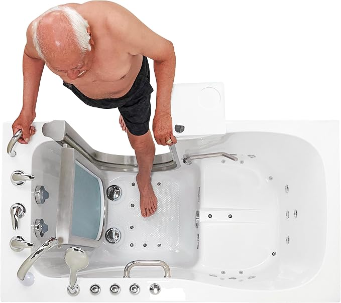 Ella Deluxe 30"x55" Acrylic Air and Hydro Massage Walk-In Bathtub - Image 8