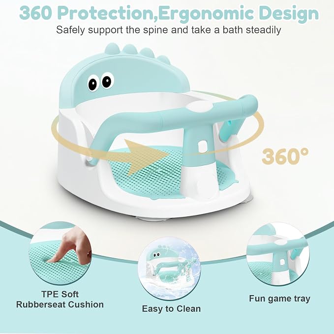 Baby Bath Seat for Babies 6 Months & Up Sitting Up, Non-Slip Baby Bath Chair - Image 4