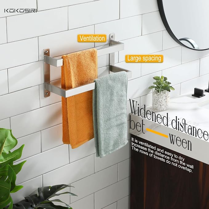 KOKOSIRI Hand Towel Bars 16 Inches Bathroom 2-Tiers Ladder Towel Rails Towel - Image 8