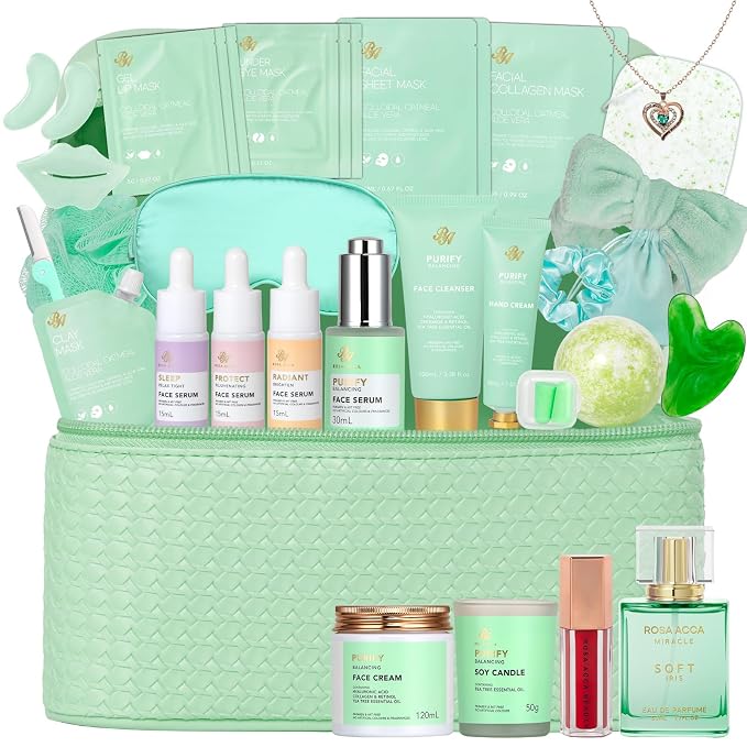 Christmas Gifts for Women, Skin Care Gift, Self Care Kit Spa Gift Baskets by RAROSAACCA
