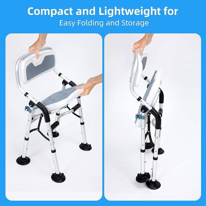 Shower Chair for Inside Shower, Foldable Shower Chair for Elderly and Disabled - Image 2