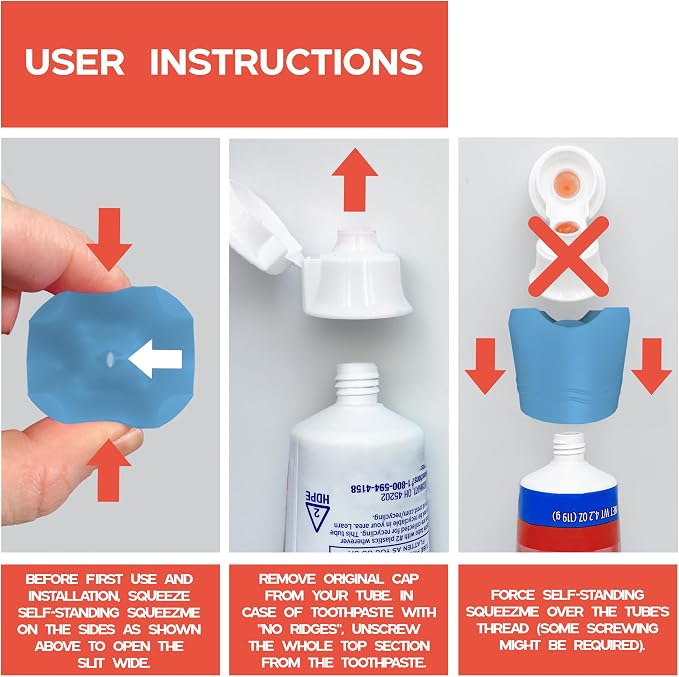 Chrome Cherry SqueezMe Self-Closing Toothpaste Caps, Silicone Lid - Image 6
