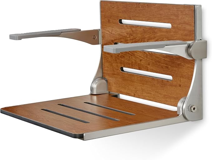 Seachrome Silhouette Comfort Folding Wall Mount Shower Bench Seat - Image 2