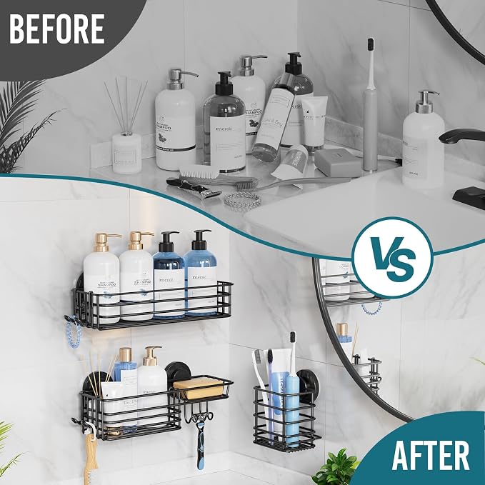 TAILI Shower Caddy Suction Cup, 3 Pack Shelves - Image 7