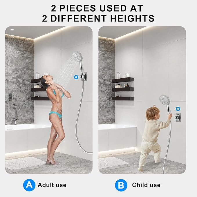 Strong Adhesive Adjustable Shower Head Holder- Wall Mounted Heavy Duty Shower - Image 6