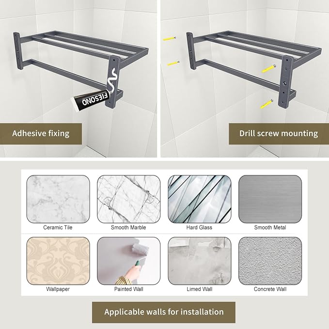 Bathroom Towel Rack, 24 Inch Towel Holder - Image 6