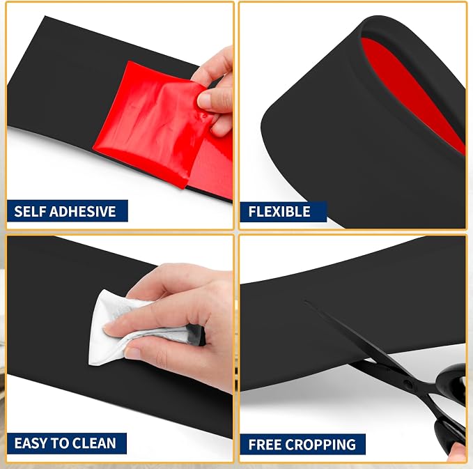 Flexible Baseboard Molding Trim 6 Inch Self-Adhesive Vinyl Wall Base Peel and - Image 3