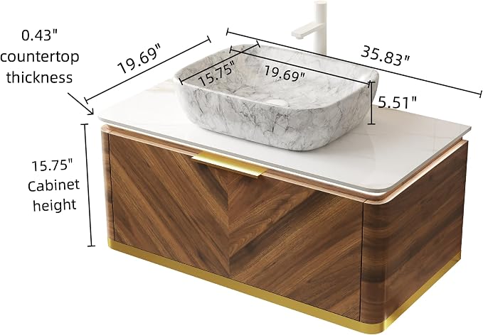 Yayzy 36” Floating Bathroom Vanity - Image 2