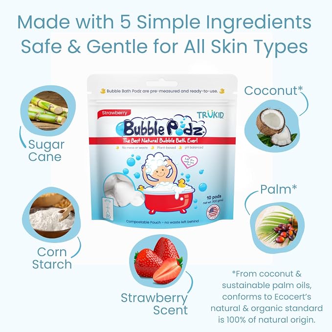 TruKid Strawberry Bubble Podz & BubbleGlove Set – Bubble Bath Pods - Image 8