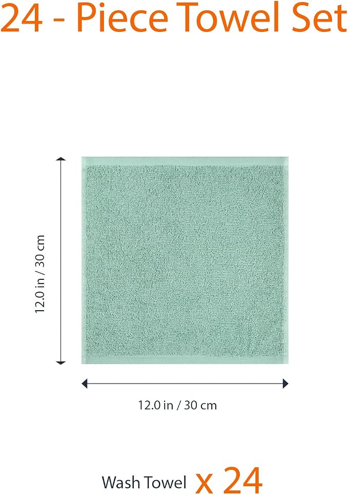 Amazon Basics Washcloth for bathroom, 100% Cotton Extra Absorbent, Fast Drying - Image 4