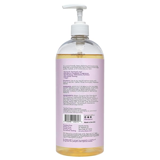 Dr. Natural Hemp Body Wash, 32 oz - Image 8