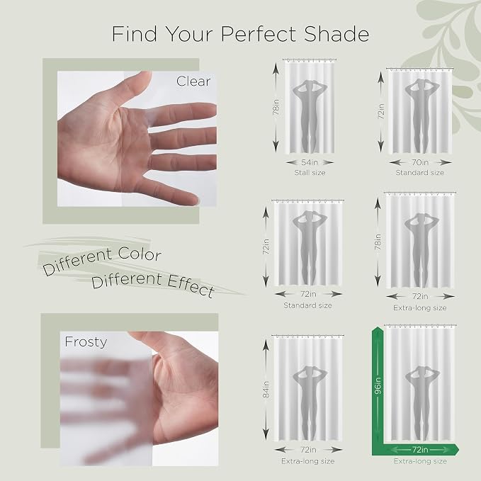 Stitch & Stone Shower Curtain Liner, Premium Medium Weight Durable Waterproof - Image 4
