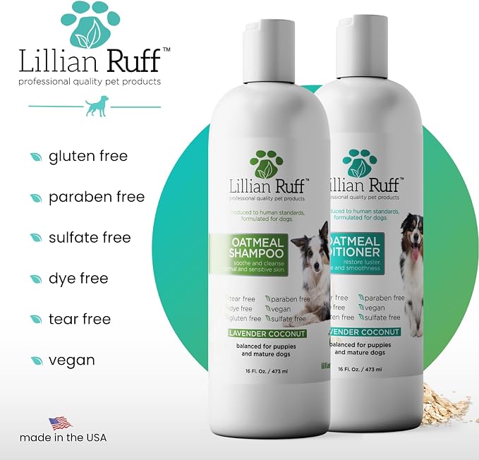 Lillian Ruff PRO Formula Deodorizing Oatmeal Dog Shampoo & Conditioner Set - Image 5