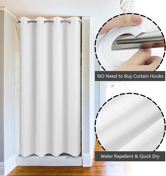 River Dream Stall Size Fabric Shower Curtain No Hooks or Liner Needed - Image 3