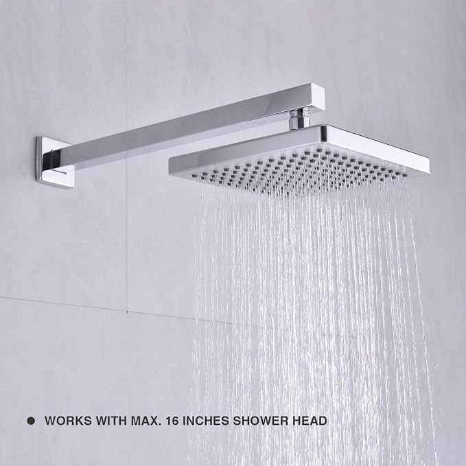 Shower Arm with Flange 16 Inch Stainless Steel Overhead Shower Extension Arm - Image 2