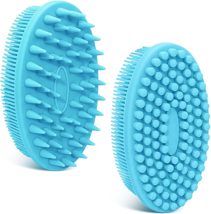Soft Silicone Body Scrubber 2PCS, Dual-Side Silicone Loofah by GEENOA