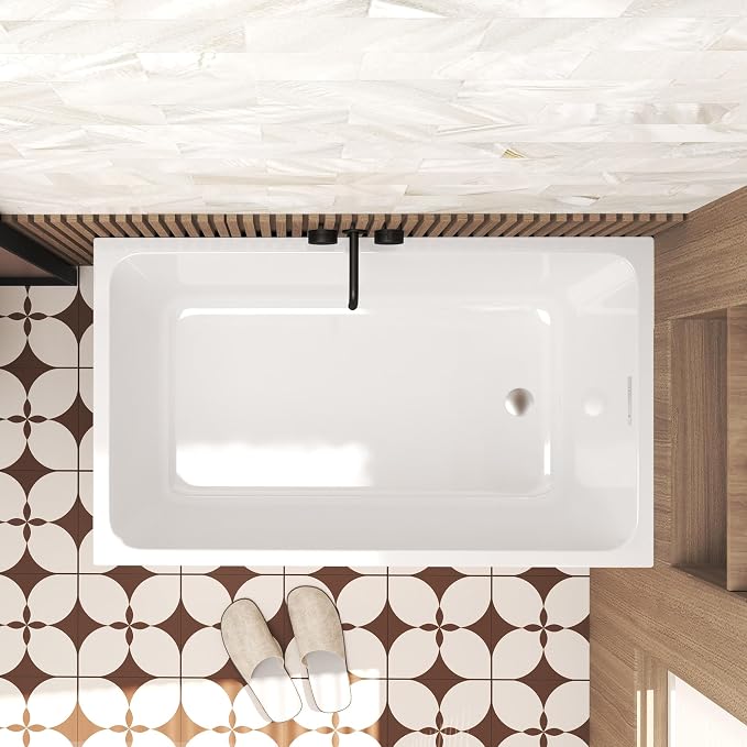 43 Square Inch Acrylic Independent Bathtub, Capacity 50 Gallons, Can Hold 650 - Image 3