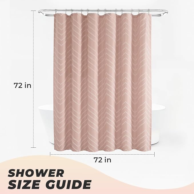Blush Pink Boho Shower Curtain Cute Shower Curtain Modern Farmhouse Textured - Image 7