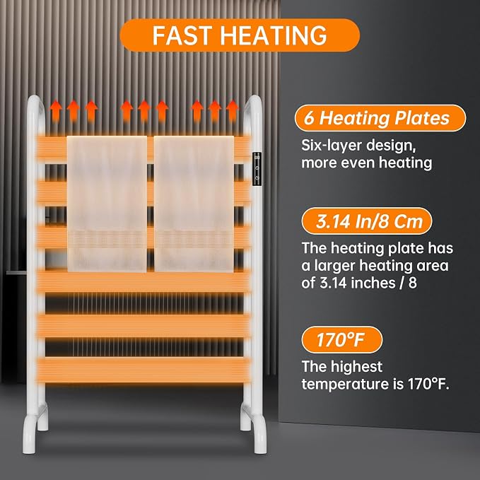 Towel Warmer Rack, Electric Heated Towel Rack - Image 5