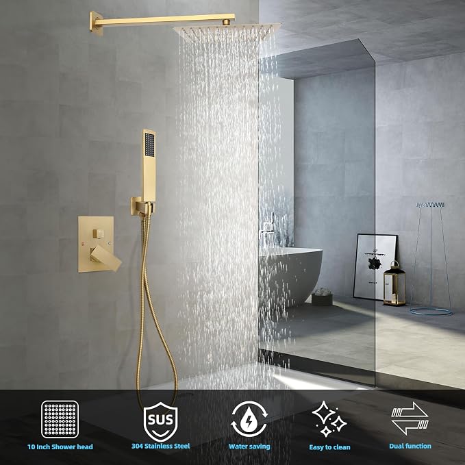 Bathroom Shower Faucet Set，10 Inch Rain Shower Head - Image 3