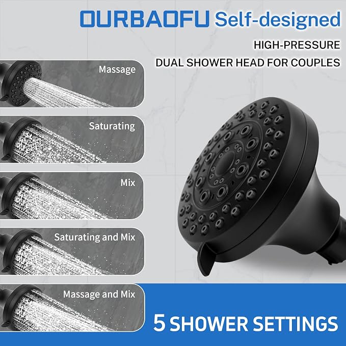 Tandem Shower Heads, Double Shower Head - Image 6