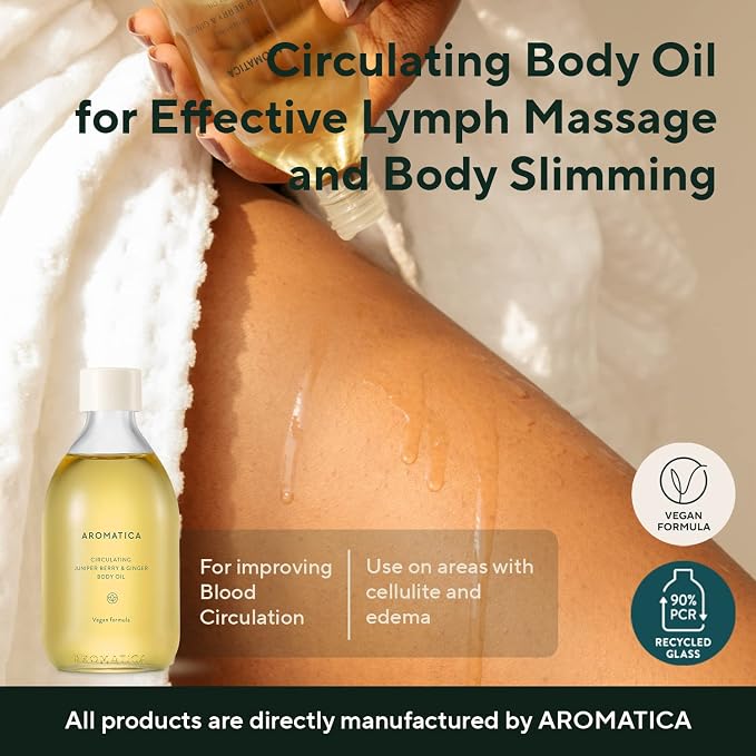 AROMATICA Circulating Body Oil Juniper Berry & Ginger -3.38 fl. oz. - Image 2