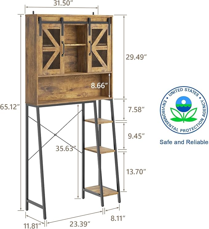 Vabches Over The Toilet Storage Cabinet, Farmhouse Storage Cabinet Over Toilet - Image 2