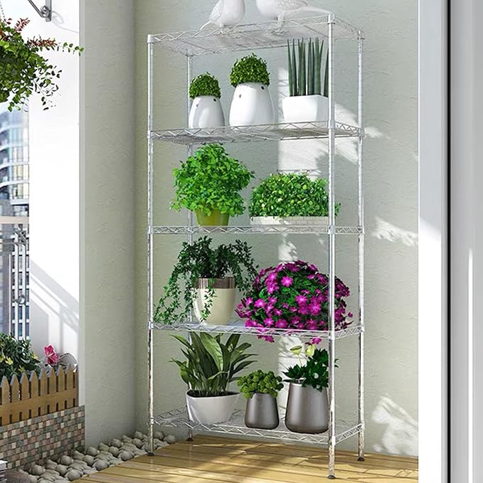 5 Tier Wire Shelving Unit with NSF Certified, Adjustable Wire Shelves with 750 - Image 5