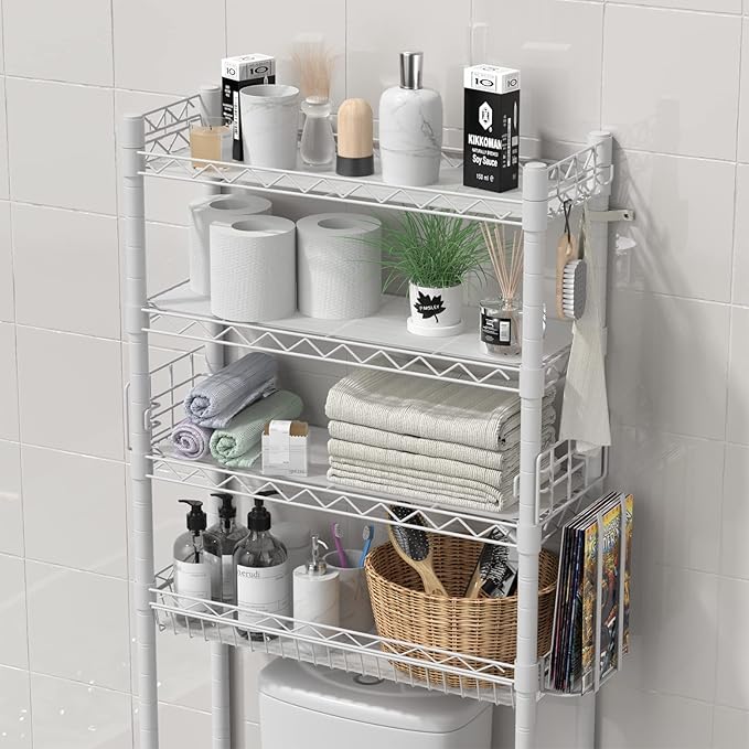 Over The Toilet Storage, Adjustable Bathroom Organizer Shelves Space Saver Over - Image 5