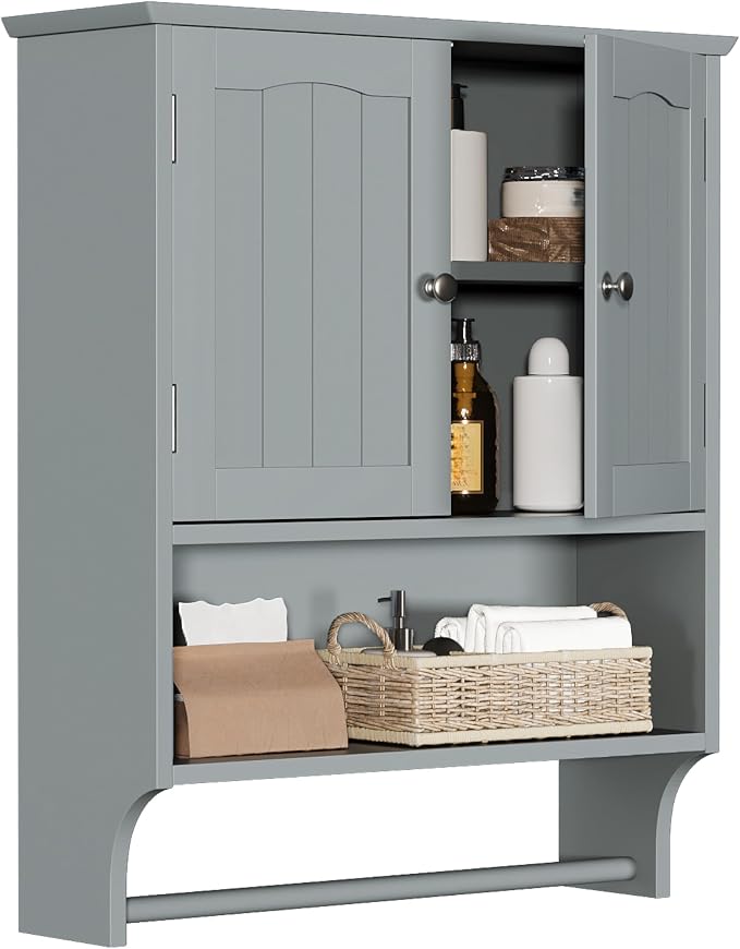 Smuxee Grey Bathroom Cabinet Wall Mounted by Smuxee