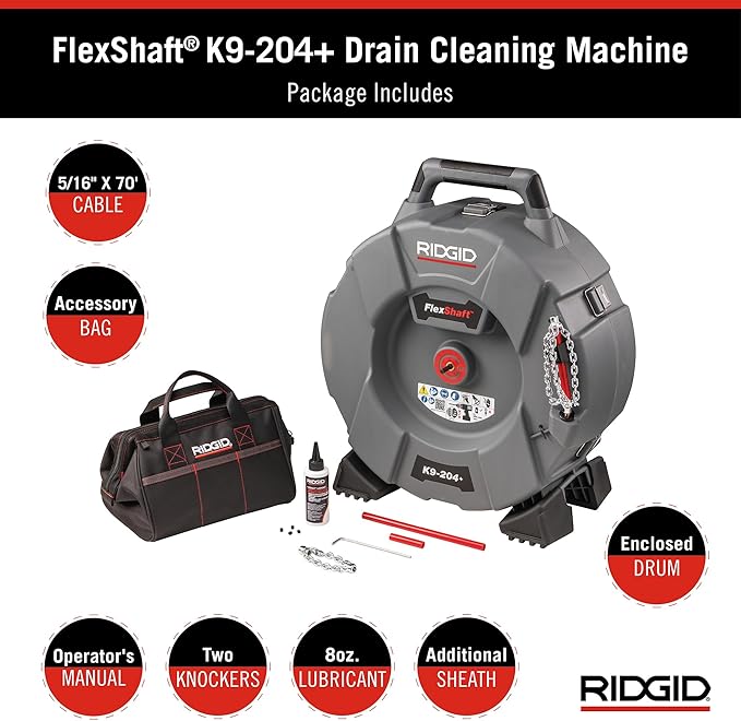 RIDGID 76198 FlexShaft K9-204+ Drain Cleaning Machine - Image 2